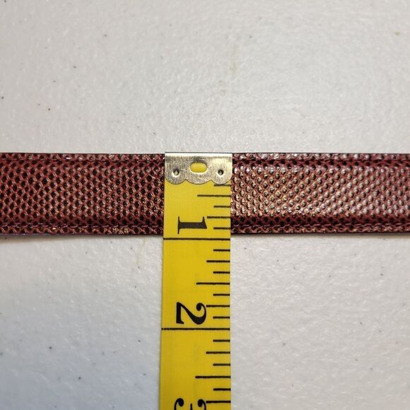 WCM New York Genuine Reptile Lizard Red Textured Leather Belt Women's Small - Picture 8 of 10